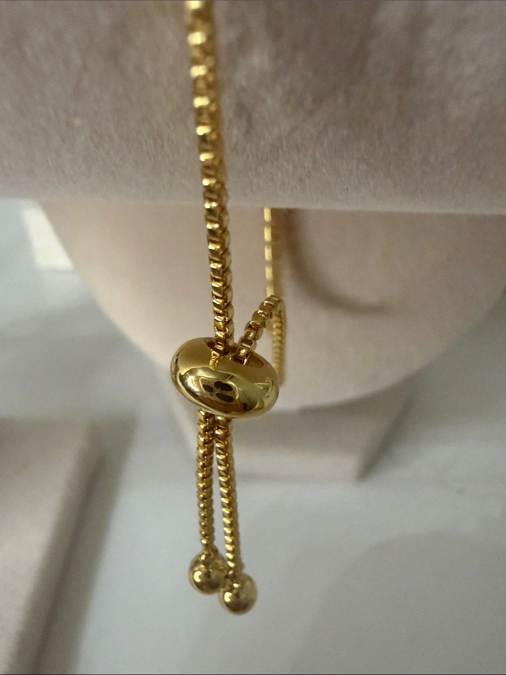 Pink CZ Tennis Adjustable Bracelet in Gold